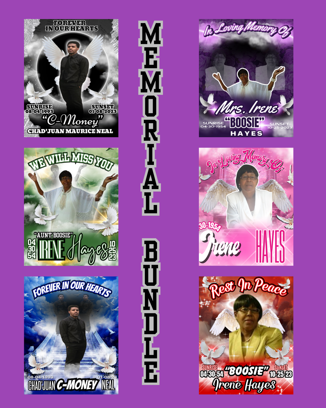 Memorial Design Bundle with 6 Designs - Canva