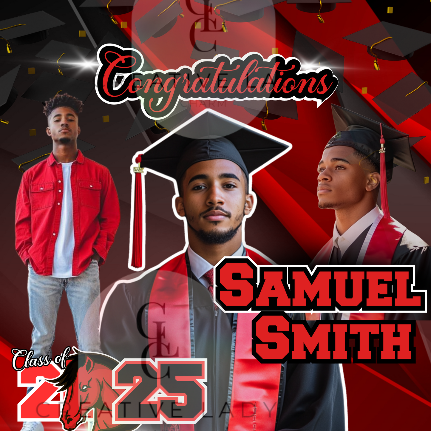 Graduation Banner 8X8 with design