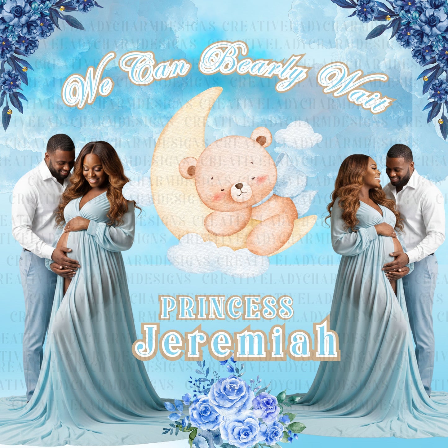 Baby Shower Backdrop - Photo/Personalized - 8X8 size