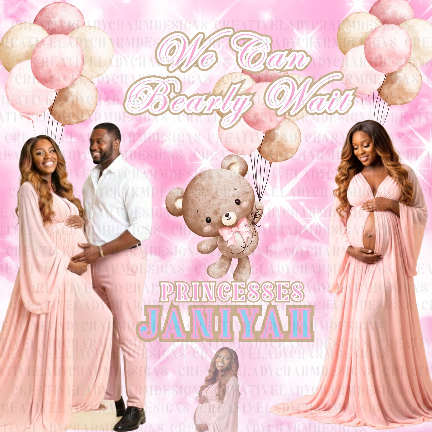 Baby Shower Backdrop - Photo/Personalized - 8X8 size