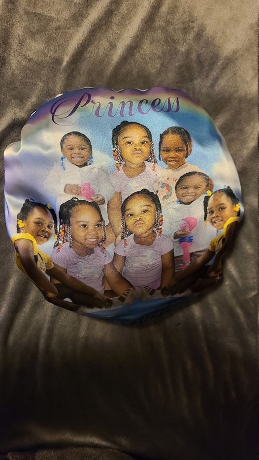 Satin Hair Bonnet for children - Reversible with Photo